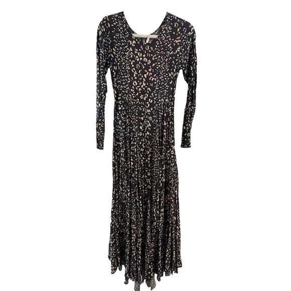 Free People First Kiss Maxi Dress Black Leopard Animal
Print Flowy Long Boho XS - Picture 4 of 8